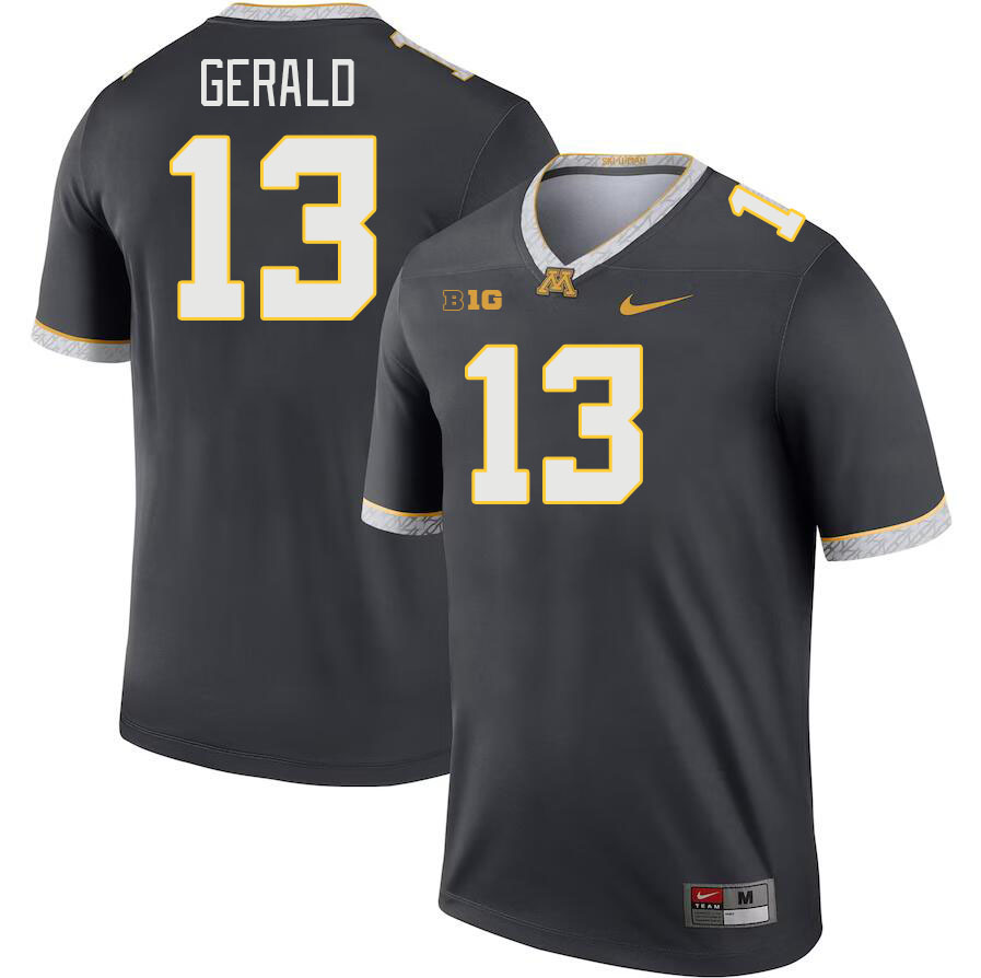 Men #13 Mike Gerald Minnesota Golden Gophers College Football Jerseys Stitched-Charcoal